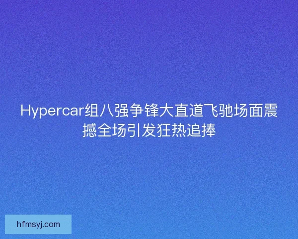 Hypercar组八强争锋大直道飞驰场面震撼全场引发狂热追捧